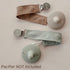 Ali+Oli Linen Strap Pacifier Clip Set of 3 (Forest) for Newborn Pacifiers & Teethers, 10" x 1" Binky Clips