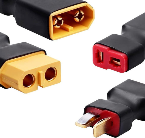 XT60 to T Plug Adapter, RC LiPo Battery Connectors without Wires, Male & Female Connector