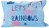 Funhouse Let's Chase Rainbows Toddler Bedding Set - 4 Piece Comforter, Sheet Set for Girls Bed, Pink
