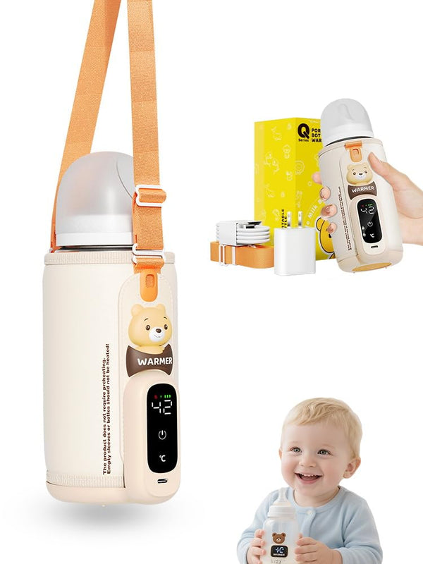 ENERGYMAMI Portable Bottle Warmer for Travel, Baby Bottle Warmer for Breastmilk & Formula,