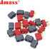 10 Pairs Amass T-Plug Connector Anti-Slip Male and Female Connector Adapters with Caps for RC LiPo Battery Motor ESC Controller