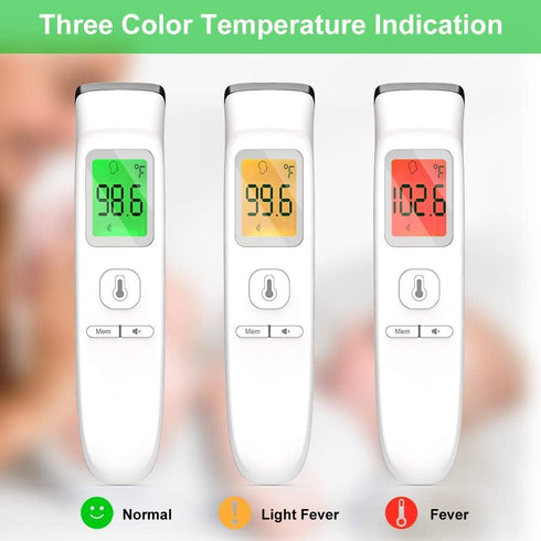 realcamo 2 1 No-Touch Thermometer for Adults and Kids, Accurate Digital Baby Thermometer, Fever Alarm & Silent Mode