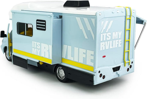 3 4 5 6 7 8 Toy Camper RV Motorhome Toys for Boys Girls Diecast Metal Vehicle Pretend Play Pull Back Model Car Doors