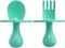 Elli&Nooli Baby Led Weaning Spoon & Fork Set, Mint Toddler Feeding Set with Ergonomic Grip Handles, Dishwasher Safe