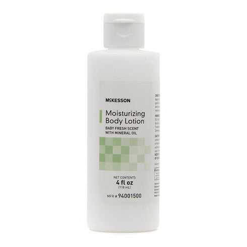 4 oz, 12 Count McKesson Moisturizing Body Lotion with Mineral Oil, Baby Fresh Scent, fl