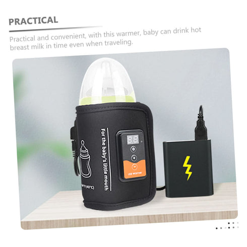 GALPADA USB Baby Bottle Warmer for Breastmilk Adjustable Temperature Portable Bottle Warmer LCD Display Reusable Travel