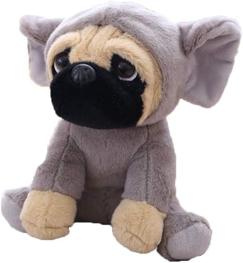 Cute Pug Stuffed Animal Cosplay as Gray Elephant Plush Toys Soft Pug Dog Toy in Elephant Costume Great Plushies Toys Pug Dog Stuffed Puppy Animals for Kids 12 Inch