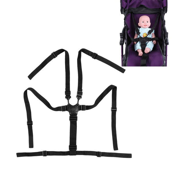 Universal Replacement Safety Security Belts for Stroller, Pushchair, High Chair, Adjustable 5 Point Harness Belt