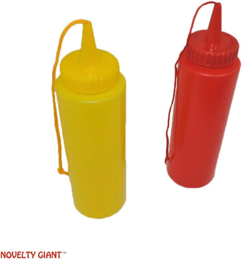 NOVELTY GIANT WWW.NOVELTYGIANT.COM Ketchup & Mustard Fake Novelty Squirt Bottles, Plastic