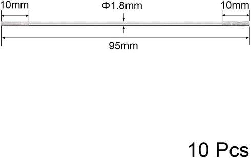 M2x95mm Boat,Car,Airplane,Helicopter,10pcs uxcell Pushrod Connector Stainless Steel Rod Linkage,for RC