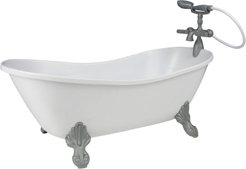Sophia's Classic White Clawfoot Bathtub with Handheld Shower Head and Faucet Furniture