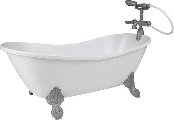 Sophia's Classic White Clawfoot Bathtub with Handheld Shower Head and Faucet Furniture