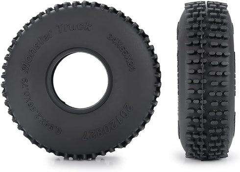 RCLIONS Rubber 1.0 Tires - Multi Terrain Pin Crawler Tyre 65x20mm for TRX4M SCX24 RC Crawler Car