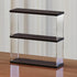SUPERFINDINGS Clear Minifigures Display Case, Acrylic 2 Tier Showcase with Black Base for Models, 27.3x30x9.8cm
