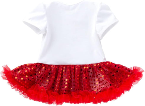 Reborn Baby Doll Clothes Outfit for 20-23 Inch Reborns, Matching Clothing Headband, Red Heart Tutu Dress