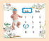 Baby Monthly Milestone Blanket| Koalas Trunk Branch Leaf Wreath | Newborns 1 to 12 Months Unisex Include 4 Frames and 1 Headband 48"x40" BTQQPH126 by PHMOJEN