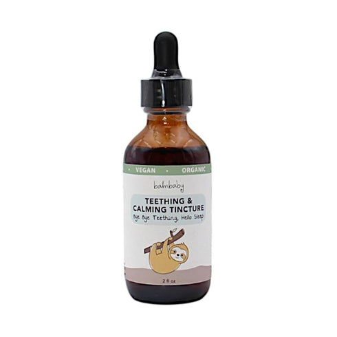 (2-PK) Balm Baby Natural & Organic Baby Teething & Calming Tincture - Calms, Soothes Gums and Discomfort Vegan - Glass