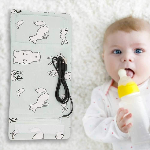 Portable Bottle Keep Warm, USB Travel Milk Heat Keeper, Baby Bottle Keep Warmer for Car Tavel, Storage Cover Insulation