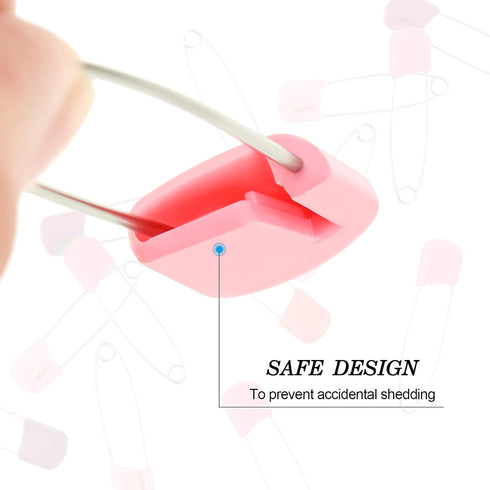 50 Pieces Safety Diaper Pins, 2.2 Inch Plastic Head Cloth Diaper Nappy Pins with Velvet Bag, Pink