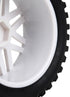 BQLZR 4X White Front Rear Wheel Rim Rubber Tyre Replacement for RC 1:10 Off-Road