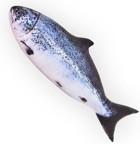 JULAN 3D Giant Soft Fish Cushion Pillow Simulation Salmon Plush Pillow Stuffed Toy Throw Pillow for Home Decoration Gift Kids Pillow Stuffed Animal Toy (Salmon,31inch/ 80cm
