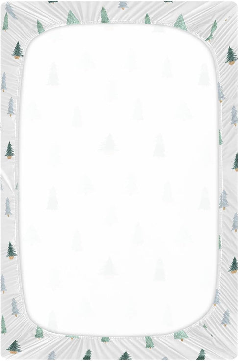 Burbuja 28 52 Christmas Tree Crib Sheet for Boys Girls, Fitted Crib Sheet x in for Standard Crib & Toddler Bed