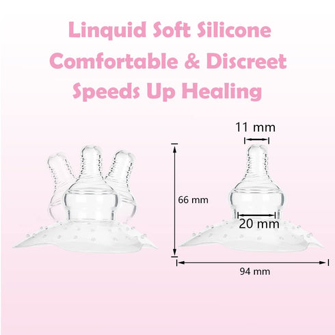 2 Pack Nipple Shields 20mm for Nursing Newborns, Breastfeeding Mothers with Carrying Case for Sore Nipples
