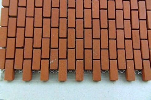 Town Square Miniatures Dolls House Miniature 1:12 Mesh Sheet of Genuine Kiln-Fired Real Model Bricks