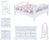 Dolls House Furniture Mini Wooden Queen Bed 6pcs, Miniature Dollhouse Bed 1:12 Cabinet for Doll