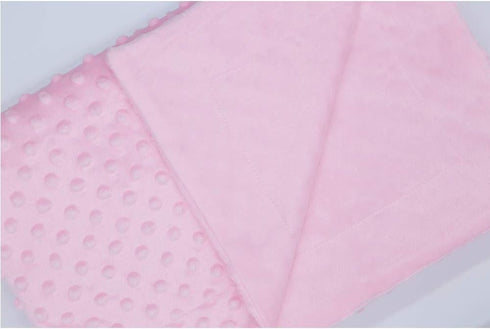 Unisex Children's Baby Quilt, Soft Minky Dot-Sherpa Fleece Blanket, 30 by 40 Inch, Pink