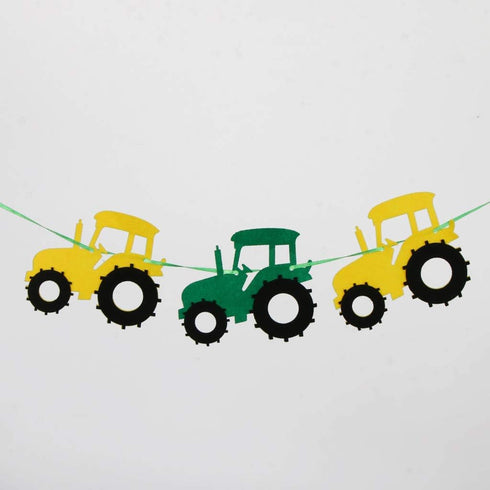 3pcs Tractor Banner Felt Bunting Banner, Garland Sign for Baby Shower Boy Birthday Party Decor