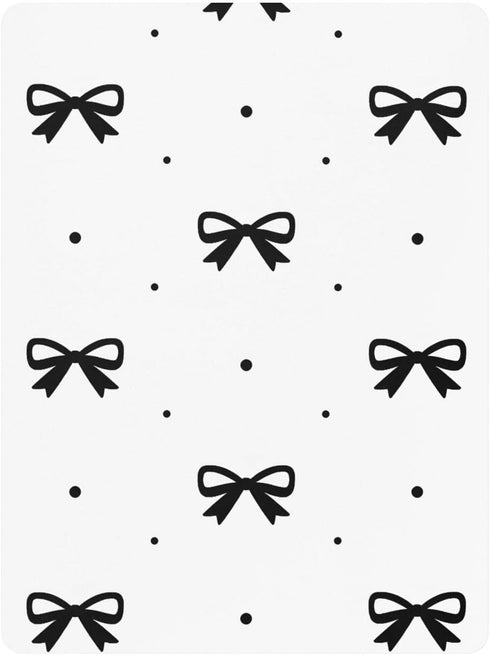 CZXW 52" 28" Black Bow with Polka Dots Crib Sheets Fitted x Natural Cotton Soft & Breathable for Baby Crib Mattress