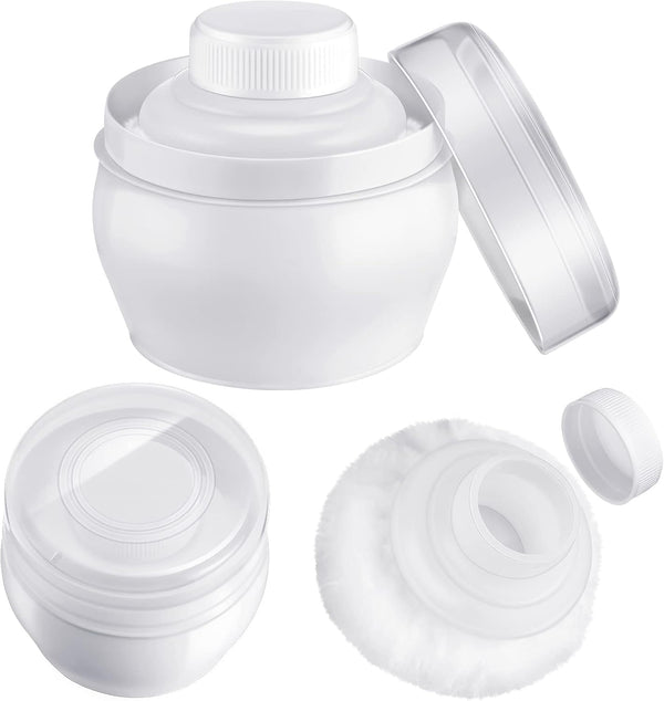 2 Sets Body Powder Container - After Bath Baby Powder Case with Fluffy Puff Kit for Home Travel