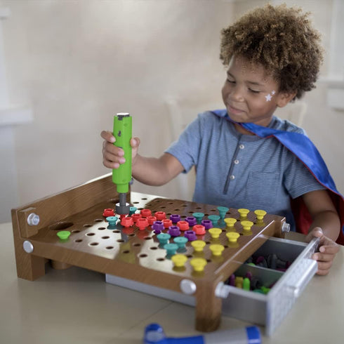 Educational Insights Design & Drill My First Workbench, 125 Pieces Drill Toy, STEM & Construction for Ages 3+