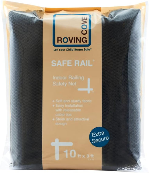 Roving Cove Stair Banister Guard 10ft x 3ft, Railing Safety Net for Baby Proofing, Child Safety Gate Cover, Balcony