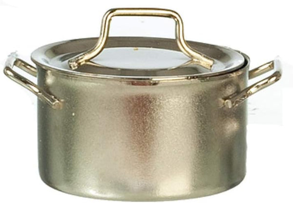 Dolls House Silver Saucepan Pan Stock Pot Miniature Kitchen Cookware Accessory