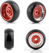 RC 1/28 Drift Wheels,Alloy RC Tires and Rims for 1/28 Wltoys K969 K989 P929 kyosho Rally Model car Upgrades Parts 4pcs/Set(Red)