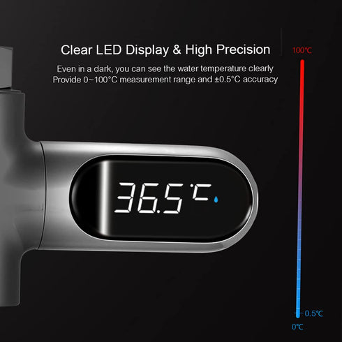 Matybobe 0~100 360 LED Digital Shower Temperature Display Baby Bath Water Thermometer Celsius/Fahrenheit Display