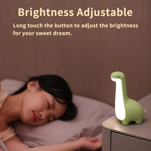 Dimmable Dinosaur Night Lamp, Bedside Night Light USB Rechargeable, Kids Bedroom Sleep Light, Cute Gifts for Girls