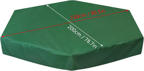 MIKIMIQI (230X200cm) Sandbox Cover, Hexagon Sandbox Sandpit Cover with Drawstring Waterproof Sandbox Pool Cover Oxford