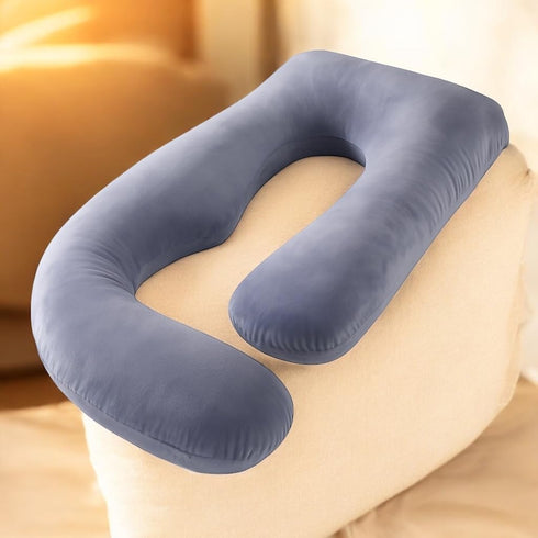 Generic 57-inch U-Shaped Pregnancy Pillow Full Body Maternity Pillow for Sleeping, Back, Hip & Belly Support Grey