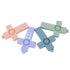 Hztyyier 4PCS Baby Teething Toys, Cross Shape Teethers with Silicone Lanyard, Colorful Infant Chew Toys for Newborn
