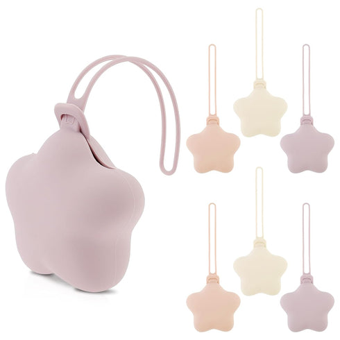 BXUYAOXMC 6 Pack Silicone Pacifier Holder Case, Safe and Soft Material, Pacifier Pouch Portable Pacifier Case