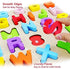 WOOD CITY Alphabet Puzzle, ABC Letter Puzzles for Toddlers 1-3 Years Old, Educational Learning Toys with Puzzle Board