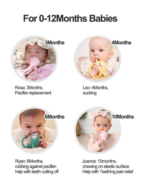 Smily Mia Penguin Teethers, Silicone Teething Toys for Babies 0-6 Months, Hand Teether for Infants, Light Purple
