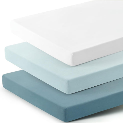 GRSSDER Mini Crib Sheets Fitted, Pack and Play Sheets 3 Pack, Ultra