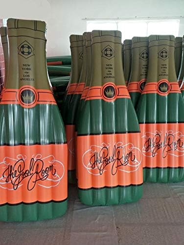 Giant Inflatable Champagne Bottle Pool Float, Large Outdoor Swimming Pool Inflatable Toy for Water Fun