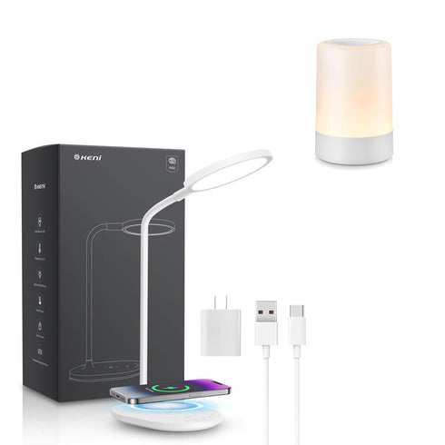 G Keni Nursery Night Light + Ultra Bright Cordless Desk Lamp with