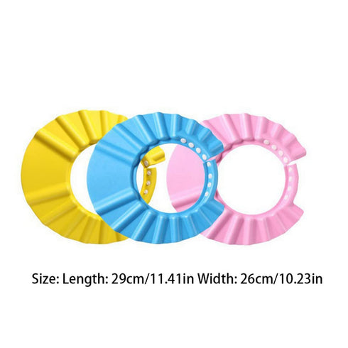 CurcKua 3PCS Baby Bath Soft Cap Adjustable Soft Bath Cap Shampoo Protection Products for Baby Kids Child Shower