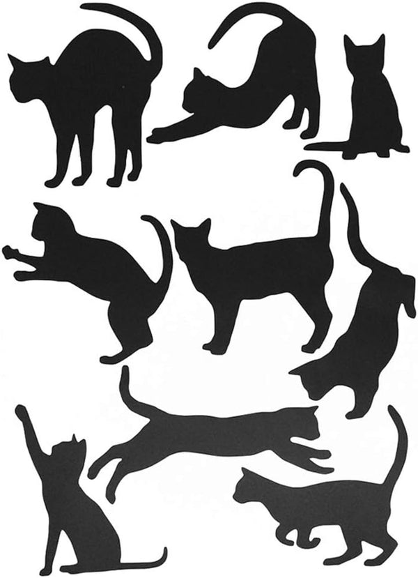 Grenerics 36PCS Black Cat Wall Stickers, Cat Vinyl Decals for Kids Bedroom Wall Art by Baryuefull